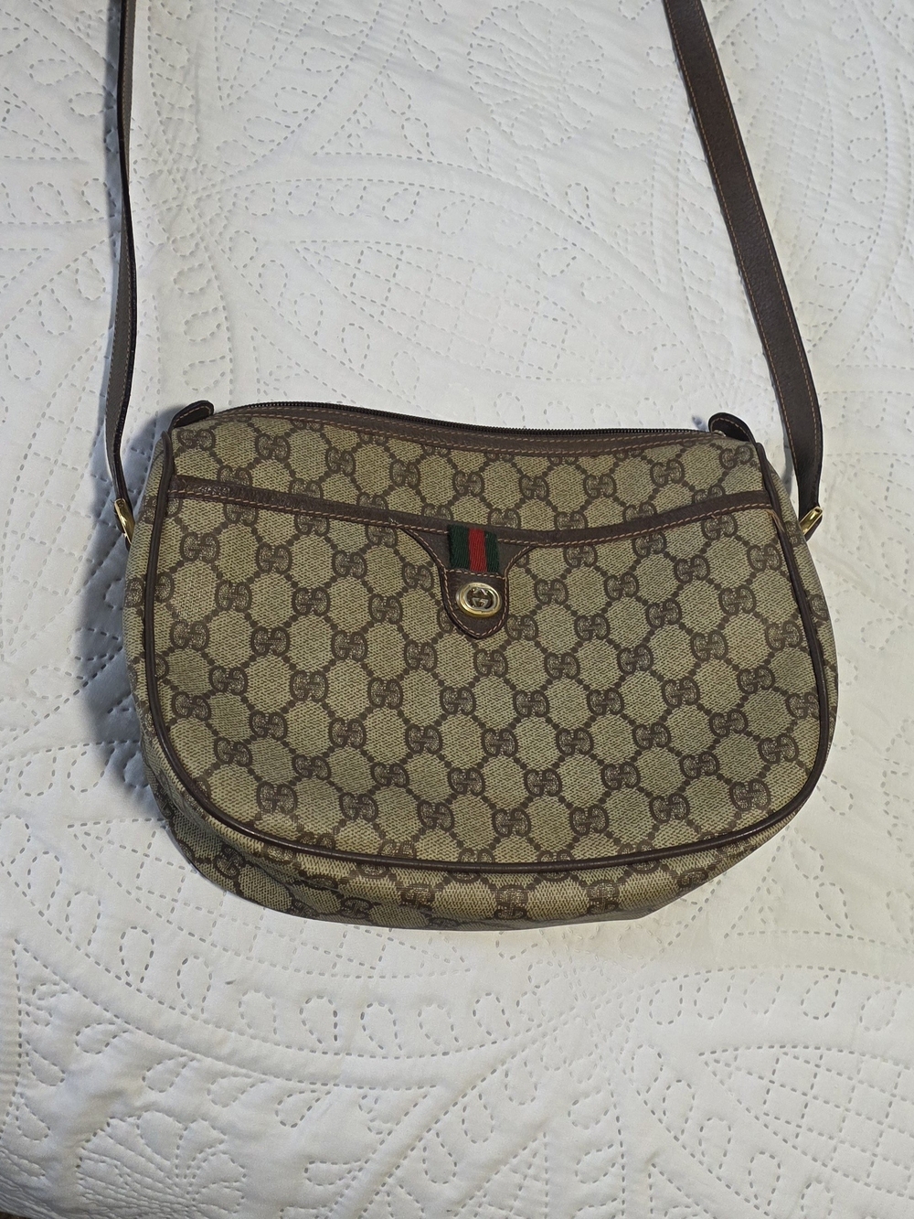 Vintage Gucci Sherry Line Half-Moon Saddle Bag